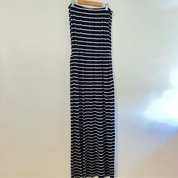 J Crew Navy/White Striped Strapless Maxi Dress, XS. EUC - Picture 4 of 6